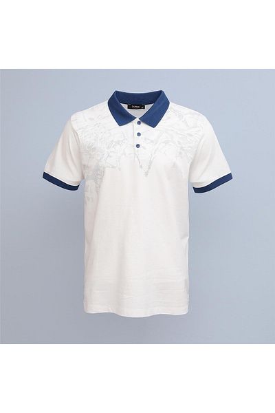Dio Rise Men's Short Sleeve Polo Neck T-Shirt - Pl-499 - White