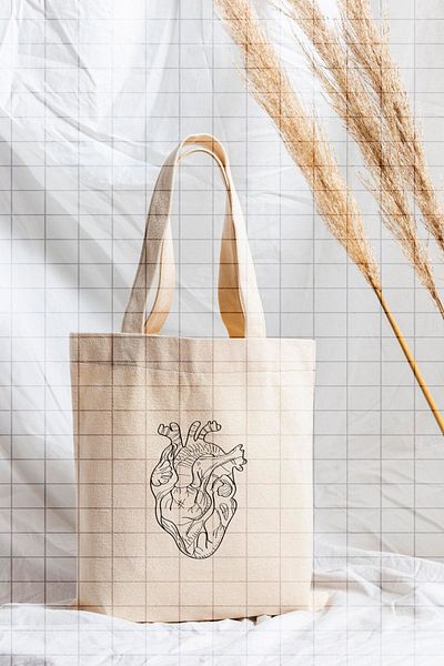 ÇELİKLER HEDİYE Heart Printed Cloth Bag