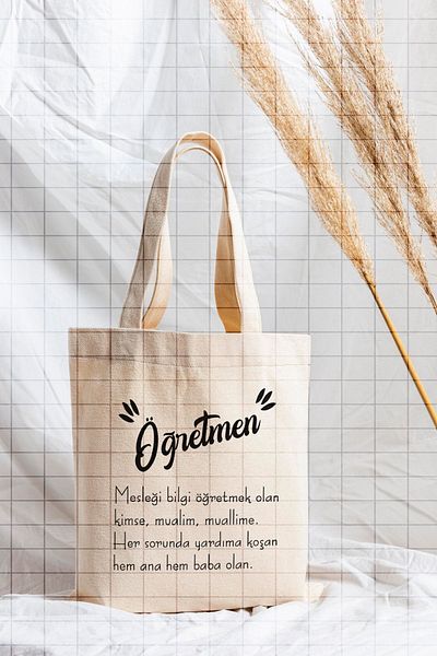 ÇELİKLER HEDİYE Teacher's Printed Cloth Bag with Description