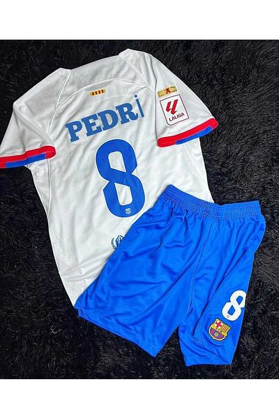 MONTENERO F.C B.A.R.C.E.L.O.N.A 2023-24 Season Pedri̇ White Away Kids Kit Set of 3