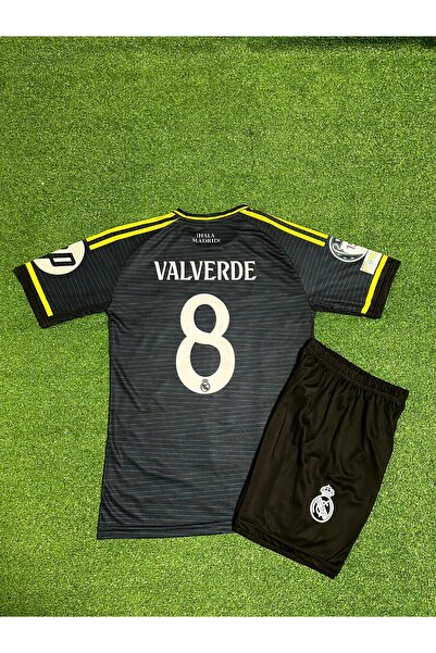 FEEL STYLE Real Madrid 2025/26 Sezonu Valverde Deplasman Çocuk Forması (Gri)