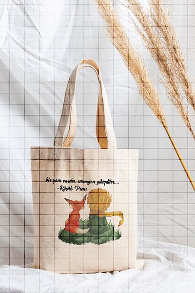 ÇELİKLER HEDİYE They Were Like Armağan on One Side Little Prince Printed Cloth Bag