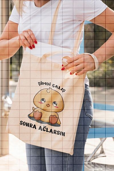 ÇELİKLER HEDİYE Work Now Cry Later Printed Cloth Bag