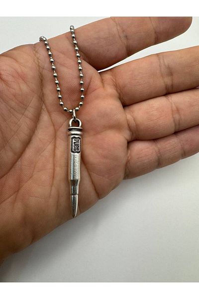 Herşey Nota Unisex Necklace with Bullet Figure – 60 cm Zinc Plated Power and Courage Symbol Metal Jewelry