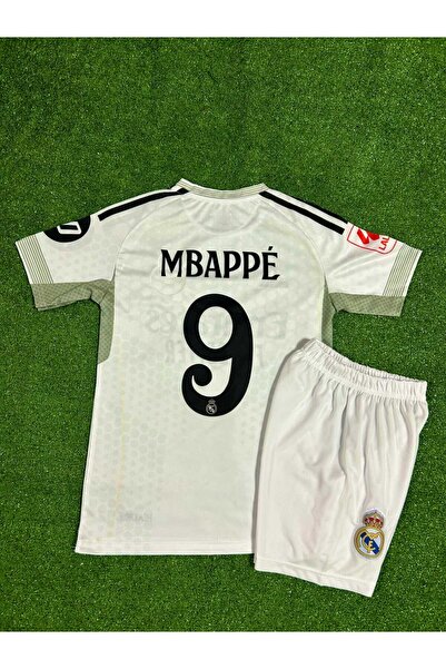 BYSPORTAKUS Real Madrid 2025-26 Yeni Sezon Kylian Mbappe iç Saha Çocuk Forması 2'li Set