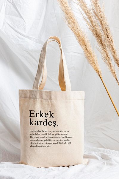 ÇELİKLER HEDİYE Brother's Printed Cloth Bag with Remarks