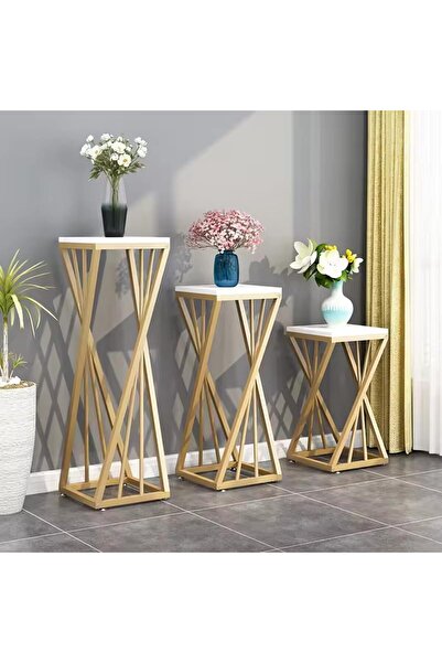 Türkiye Square Side Tabless, Simple Marble Top Sofa End Tabless with Metal Wire Frame and Plastic Footpads,C