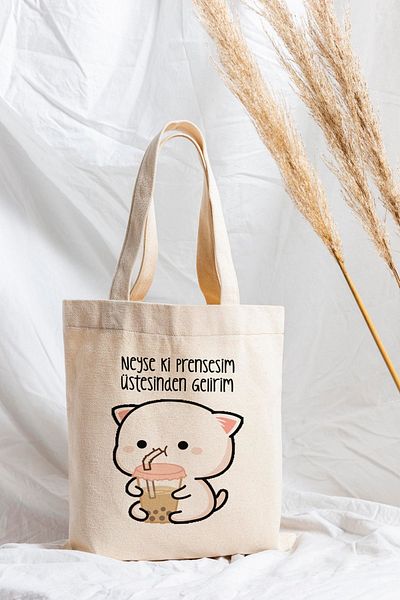 ÇELİKLER HEDİYE Fortunately My Princess Will Get over It Printed Cloth Bag