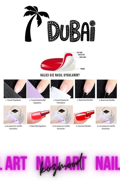Shena Kalıcı Oje Seti Profesyonel Salon Tanışma Seti (UV LED - BASE TOP COAT - AKSESUARLAR) Dubai
