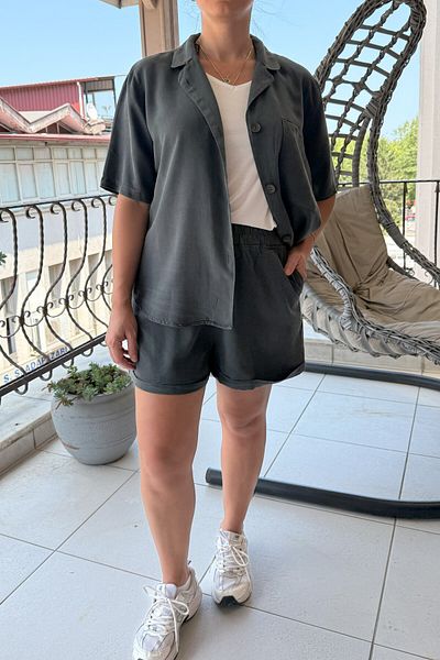 Suzi 100% Cotton Shirt Shorts Set Cr1612