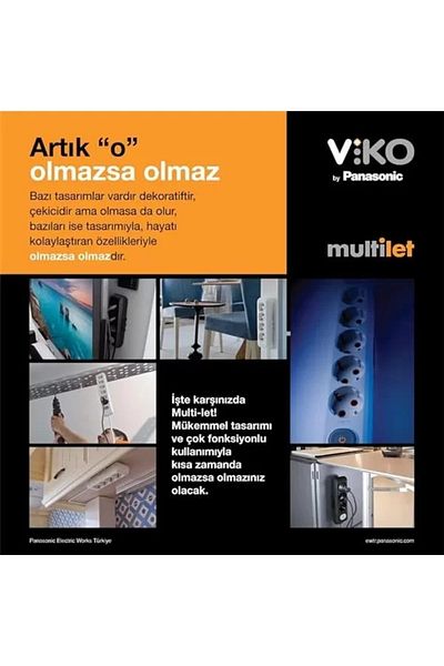VİKO Multi-Let 5-Piece Switch-Grounded Wired C.C. 3m Socket