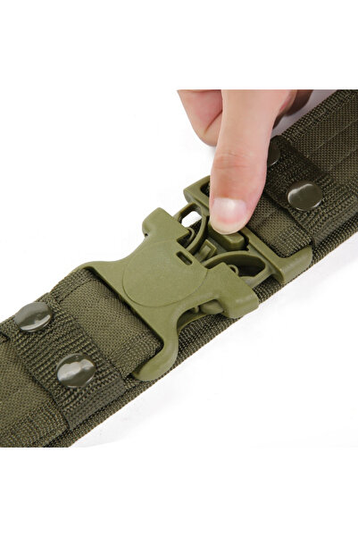Hipolar Tactical Military Combat Belt, Adjustable with 3-Point Attachment, Kaki, 130 cm