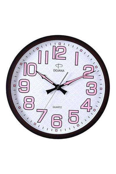dojana Round Analog Wall Clock Brown/White 40 x 3.5cm