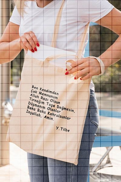 ÇELİKLER HEDİYE Y.Tilbe Printed Cloth Bag with Description