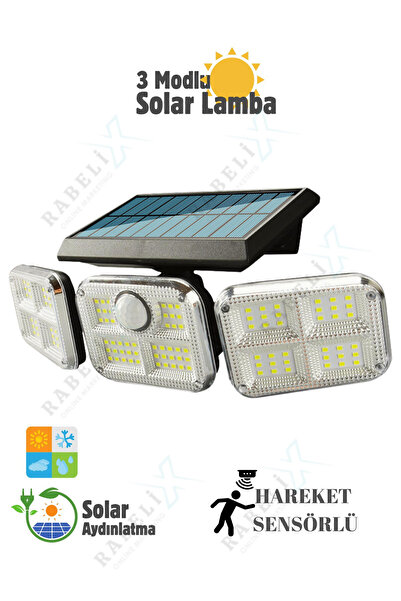 Rabelix Online Marketing Solar Güneş Enerjili 120 Ledli Hareket Sensörlü Bahç...