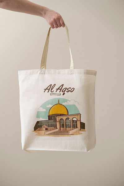 ÇELİKLER HEDİYE Palestine Al Agso Mosgue Printed Cloth Bag