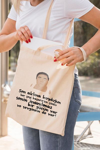 ÇELİKLER HEDİYE You Can Achieve Anything You Put Your Mind to Printed Cloth Bag