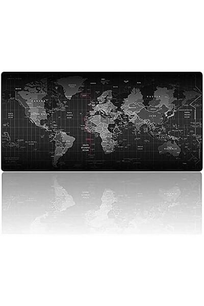Mu Art Ahşap World Map World Map Player Gaming Mouse Pad 90X40 Non-Slip Rubber Base