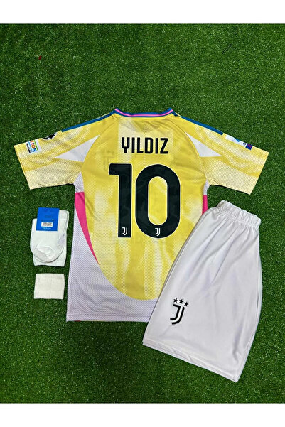 FEEL STYLE Kenan Yıldız 2024/25 Yeni Sezon Juventus Deplasman Çocuk Forması (Hediyeli)