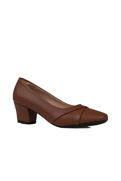 Trend Adımlar Tan Cut Toe Special Production Women's Classic Shoes