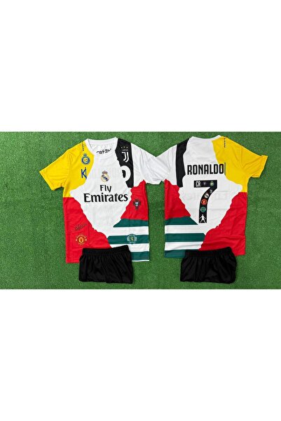 BYSPORTAKUS CR7 ÖZEL TASARIM ALL TEAM TİŞÖRT ŞORT - ÇOCUK ALT ÜST T-SHIRT ŞOR...