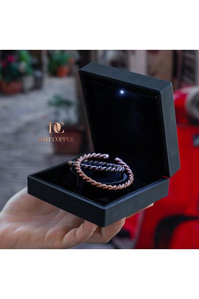 DMT COPPER HOME 100% Handmade Copper Bracelet, Natural Antibacterial Copper Bracelet, Health Friendly 2 Pcs