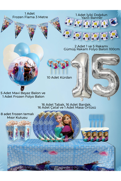 PartyPoo Frozen Elsa Themed Birthday Party Set for 16 People |   Birthday Cel...