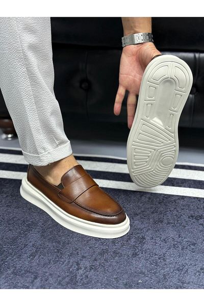 Avni Ceylan Noble Model Genuine Leather Men's Ballerina Shoes