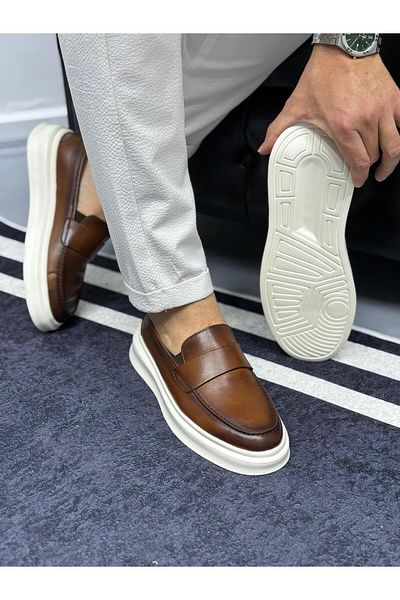 Avni Ceylan Noble Model Genuine Leather Men's Ballerina Shoes