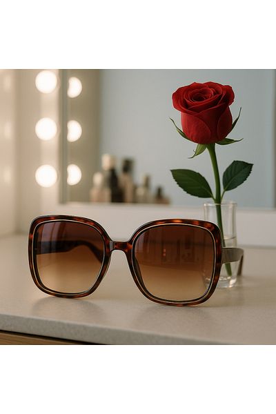 style iconic Tortoise Shell Oversized Square Sunglasses – Gradient Brown Lens