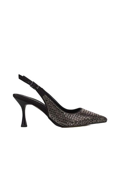 Trend Adımlar Silver Hand Stone Embroidered Women's Classic Shoes