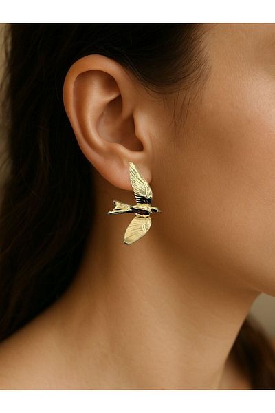 MioArt Women's Stylish Patterned Bird Earrings