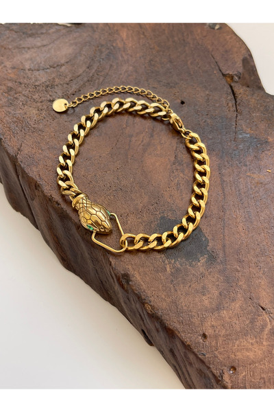 Rupen Kraft 316 L Surgical Steel Gourmet Snake Bracelet Steel Snake Chain Bracelet Italian Z-Chain