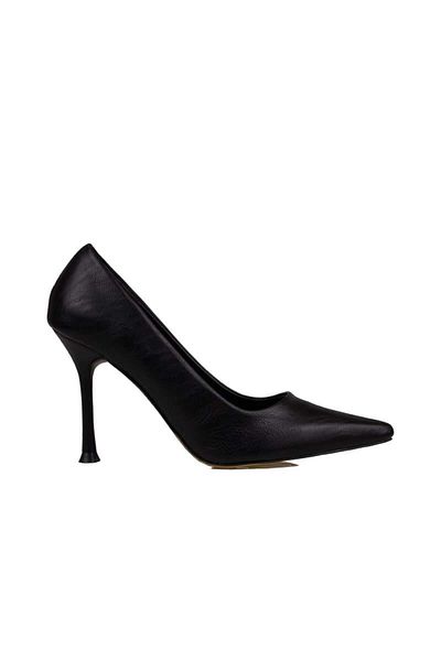 Trend Adımlar Black Women's Flat Leather Stiletto