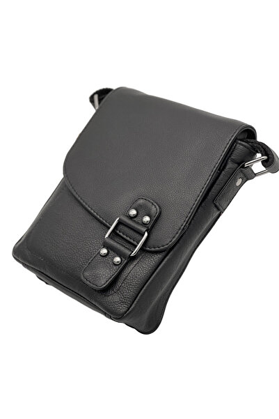 Micutz Borseta Neagra Barbati din Piele Nappa, Curea de Umar din Piele, Brand...