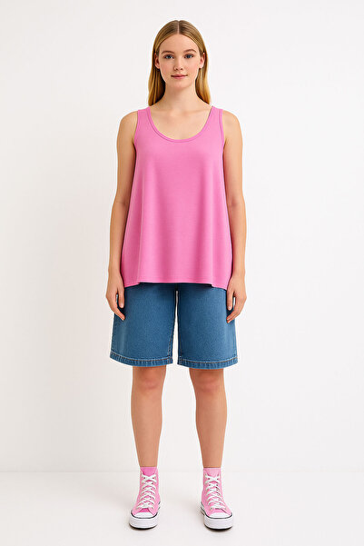 EFFE Βασικό βαμβακερό μπλουζάκι με χοντρές τιράντες σε γραμμή Α