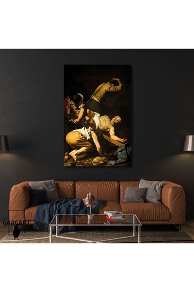 GAAGART Tekli Dikey Kanvas Tablo Ünlü Eserler Caravaggio Aziz Petrus Şehitliği