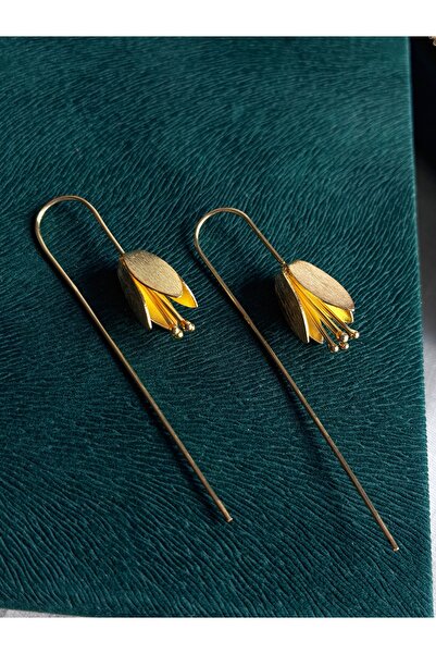 Miltonia 925s Gümüş Ters Lale Tasarım Gümüş Küpe