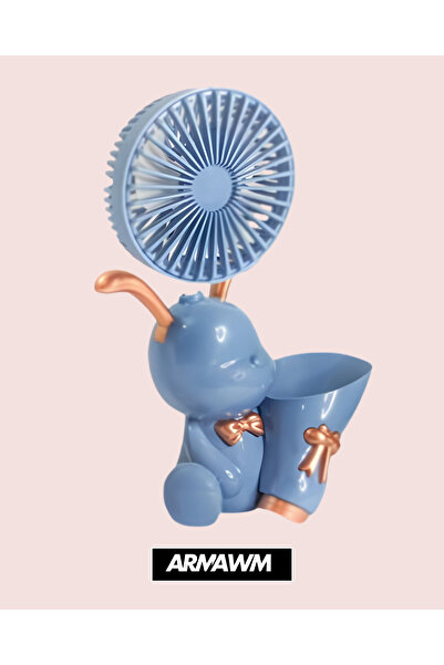 ARMAWM Ayıcık Figürlü Mini Fan Kalemtraş ve Kalemlik Pembe/Mavi/Yeşil