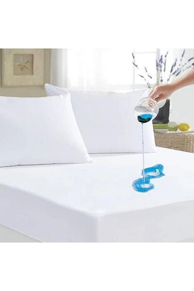 modern suite Tween | Velvet Bed Mattress Protector with Rubber Edges Size 200 * 200 cm Color White