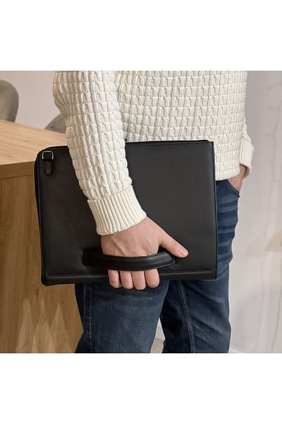 Micutz Leather Briefcase for A4 Documents and Laptop, Men's Deerskin Briefcase, Premium Brand