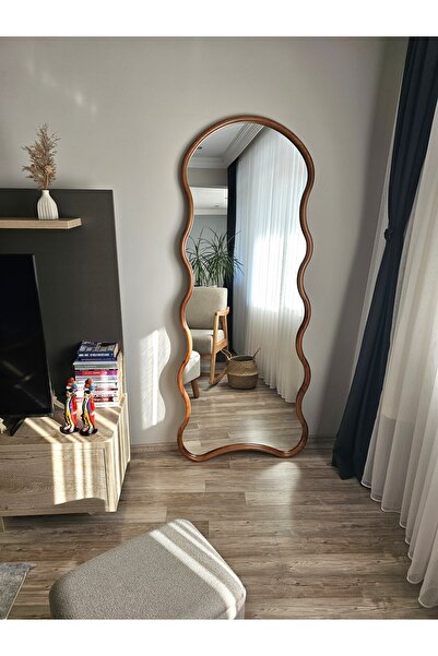 UĞURLU HOME Doğal Ahşap Çerçeveli El Yapımı 180x70 cm Ceviz Renk Bulut Form B...