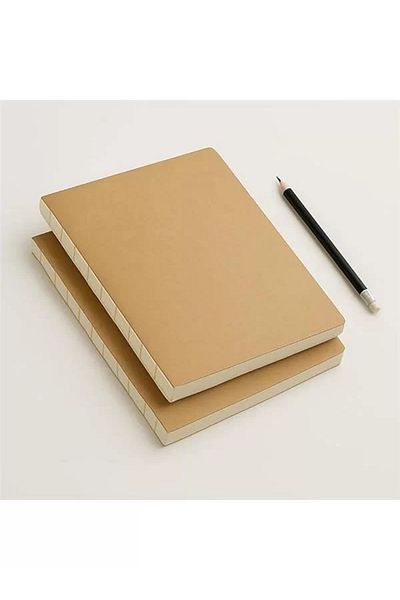 DERİK Special Design Kraft Cover A4 Notebook - 180 Degrees Openable, Stitched Back, 100% Handmade