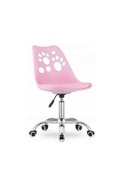 JollyMag Pink children's office chair, swivel and rotating, 5 wheels, eco-leather cushion, JollyMag, KO16R