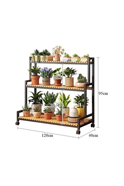 JollyMag Flower pot and plant stand, modern shelf, brown, JollyMag, SZ47CZ, 120x40x95 cm