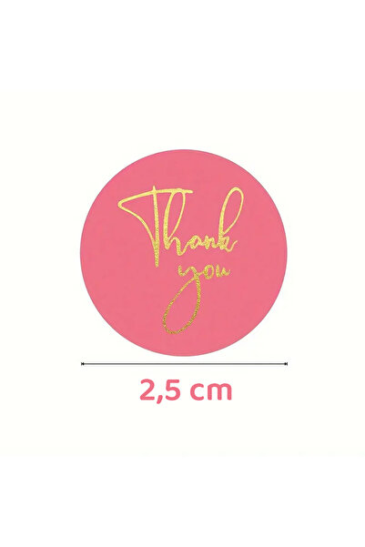hdcw 500 ADET 2.5cm RULO YAPIŞKANLI TEŞEKKÜRLER "THANK YOU" STICKER ETİKET HEDİYE PAKETLEME