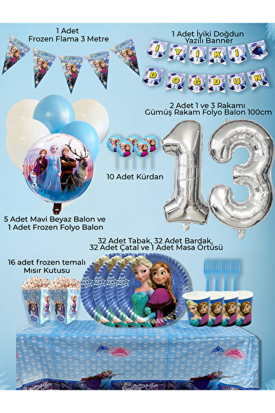 PartyPoo Frozen Elsa Themed Birthday Party Set for 32 People |   Birthday Cel...