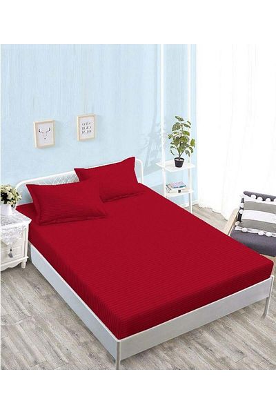 FIONNA.RO Satin Damask Duvet Cover 180x200cm - Red