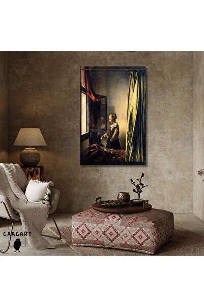 GAAGART Tekli Dikey Kanvas Tablo Ünlü Eserler Johannes Vermeer Girl Reading