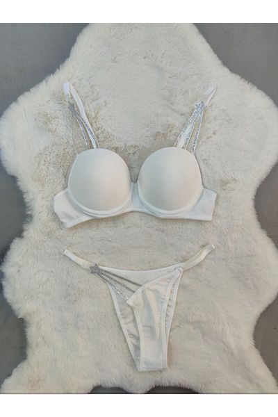 Love Angels Women's Stone Padded Supported Bra Panty Set Underwear